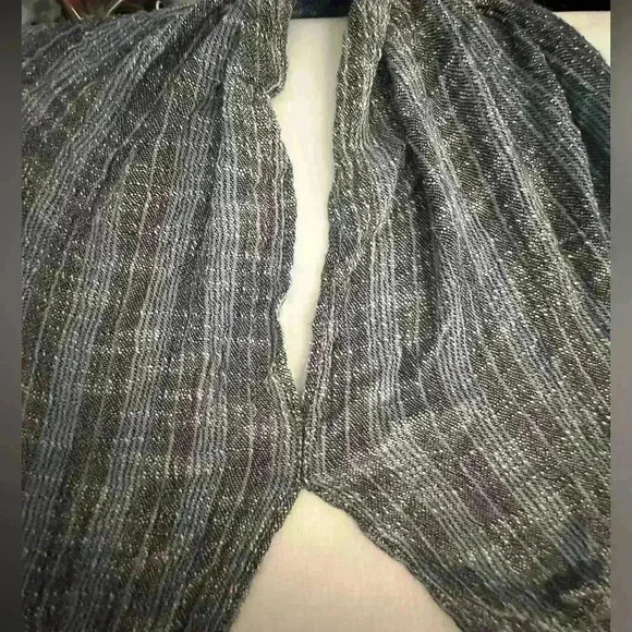 Treasure & Bond Duster Wrap Topper in Denim Blue Weave Pattern — One Size - Picture 9 of 9